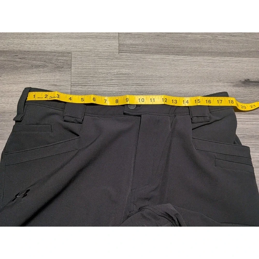 New‎ With Tag Under Armour Men's Black Storm Alpha Flat Front Pants Size 36x34